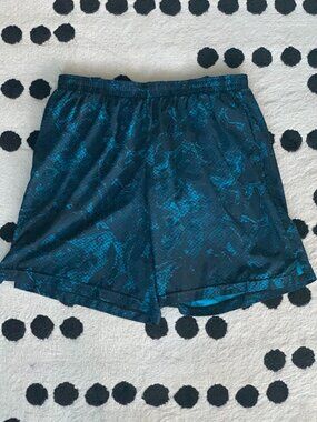 Champion Shorts Blue Black Geometric Print Mens Large